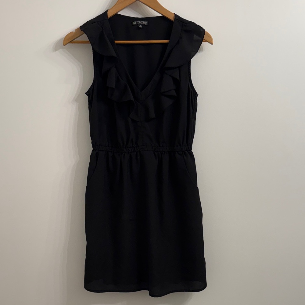 BeBop Black Ruffle Mini Dress